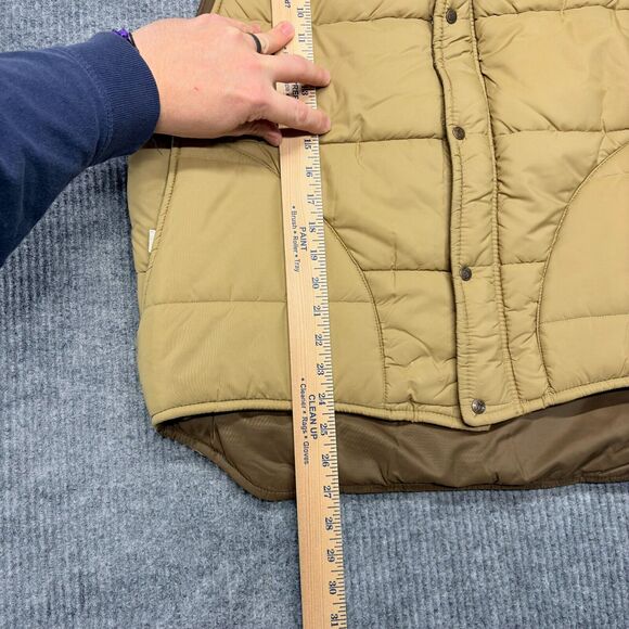 Vintage Golden Fleece Quilted Puffer Vest Jacket Men Large Brown/Tan Made In USA - Picture 7 of 13